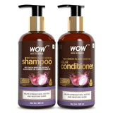 WOW Skin Science Red Onion Black Seed Oil Shampoo & Conditioner Kit With Red Onion Seed Oil Extract, Black Seed Oil & Pro-Vitamin B5 (Shampoo + Conditioner) - 600 ml - BuyWow