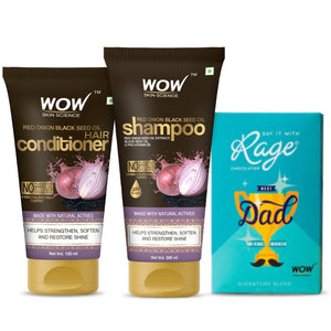 Father’s day hair care duo(﻿WOW Skin Science Onion shampoo 200ml + onion conditioner 150ml+ RAGE chocolate) - BuyWow