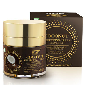 WOW Skin Science Coconut Perfecting Cream with Vitamin E for Hydration & Even Complexion - For All Skin Types - No Sulphate, Parabens, Silicones & Color - 50 ml - BuyWow