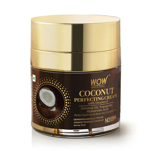 WOW Skin Science Coconut Perfecting Cream with Vitamin E for Hydration & Even Complexion - For All Skin Types - No Sulphate, Parabens, Silicones & Color - 50 ml - BuyWow
