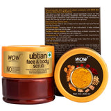 WOW Skin Science Ubtan Face & Body Scrub with Chickpea Flour, Almond Shell Powder, Safron & Turmeric Extracts, Rose Water & Sandalwood Oil Scrub - 200 ml - BuyWow