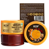 WOW Skin Science Ubtan Face & Body Scrub with Chickpea Flour, Almond Shell Powder, Safron & Turmeric Extracts, Rose Water & Sandalwood Oil Scrub - 200 ml - BuyWow