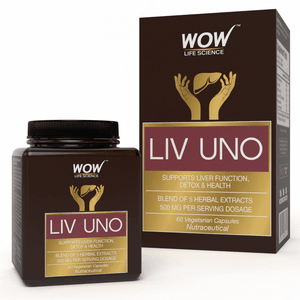 WOW Life Science Liv Uno (Blend of 5 Herbal Extracts) 500 mg - 60 Vegetarian Capsules - BuyWow