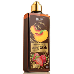 WOW Skin Science Strawberry & Peach Foaming Body Wash - No Parabens, Sulphate, Silicones & Color - 250 ml - BuyWow