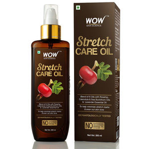 WOW Skin Science tretch Care Oil to Minimize Stretch Marks & Even Out Skin Tone - Blend of 6 Oils with Rosehip Calendula & Sea Buckthorn Oils - No Parabens, Silicones, Mineral Oil & Color - 200 ml - BuyWow