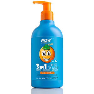 WOW Skin Science Kids Tip to Toe Wash - Shampoo - Conditioner - Body Wash - No Sulphates & Parabens - Sweet Orange - 300 ml - BuyWow