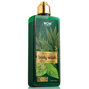 WOW Skin Science Tea Tree & Mint Foaming Body Wash - No Parabens, Sulphate, Silicones & Color - 250 ml - BuyWow