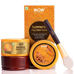 WOW Skin Science Turmeric Clay Face Mask For Helping To Brighten & Even Out Complexion - No Parabens, Sulphate, Mineral Oil & Color - 200 ml - BuyWow