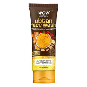 WOW Skin Science Ubtan Face Wash with Chickpea Flour, Turmeric, Saffron, Almond Extract, Rose Water & Sandalwood Oil - No Sulphate, Parabens, Silicones & Color - 100 ml - BuyWow