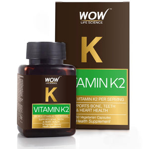 WOW Life Science Vitamin K2 100mcg - 60 Vegetarian Capsules - BuyWow