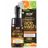 WOW Skin Science Brightening Vitamin C Foaming Face Wash with Built-In Face Brush for Deep Cleansing - No Parabens, Sulphate, Silicones & Color - 100 ml - BuyWow