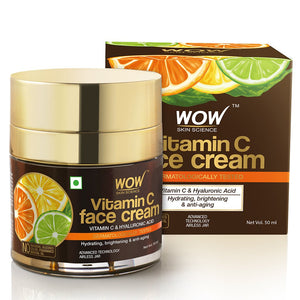 WOW Skin Science Vitamin C Face Cream - Oil Free, Quick Absorbing - For All Skin Types - No Parabens, Silicones, Color, Mineral Oil & Synthetic Fragrance - 50 ml - BuyWow