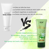 WOW Skin Science Aloe Vera Body Lotion - Ultra Light Hydration - No Mineral Oil, Parabens, Silicones, Color & PG - 300 ml - BuyWow